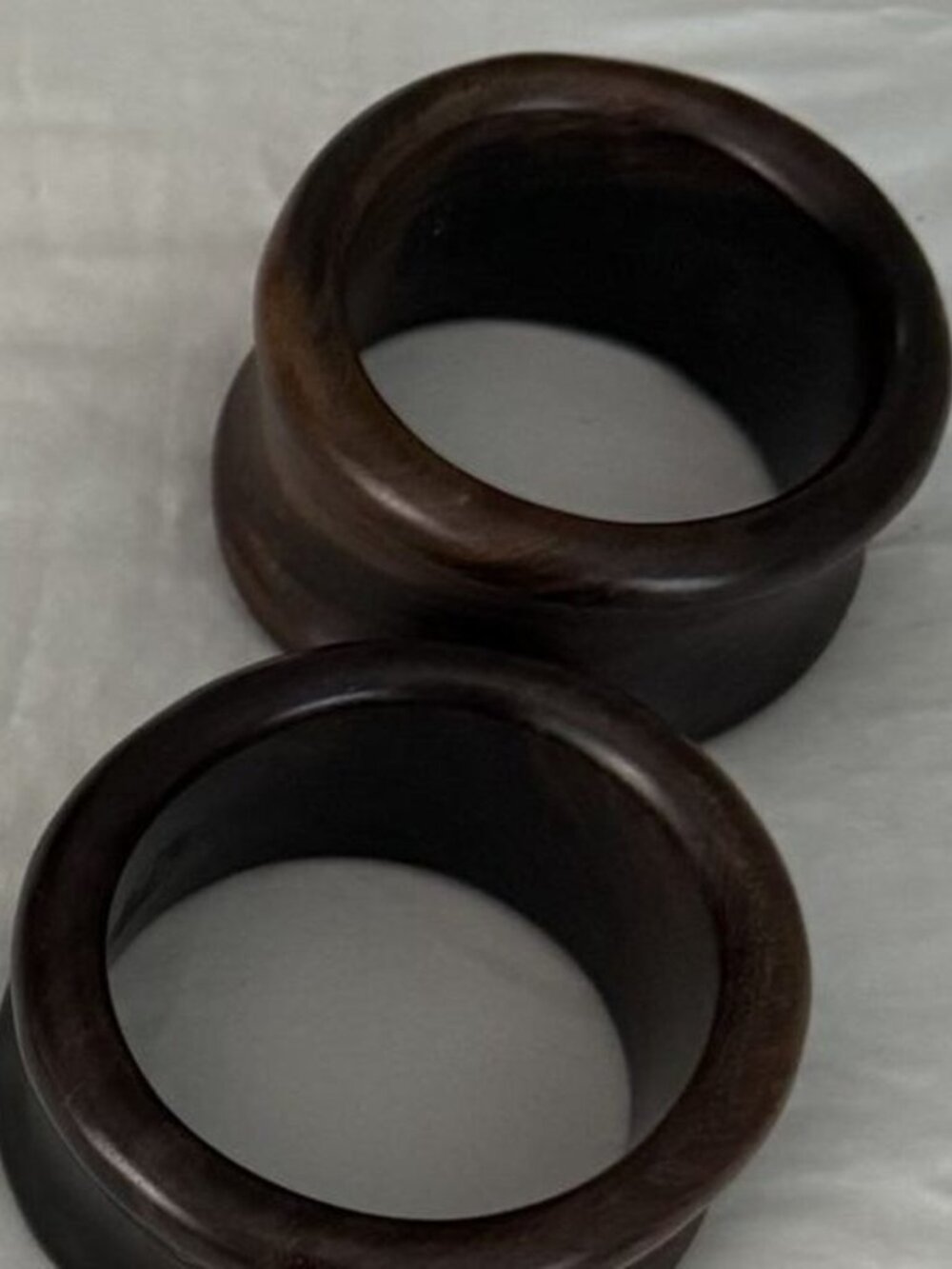 Pair of Carved Wood Bangles